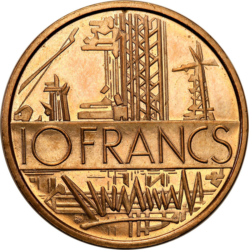 Francja. 10 franków 1974, Paryż, Piedfort (Piefort) - Rzadkie